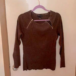 Brown zippered sweater from I•N•C.